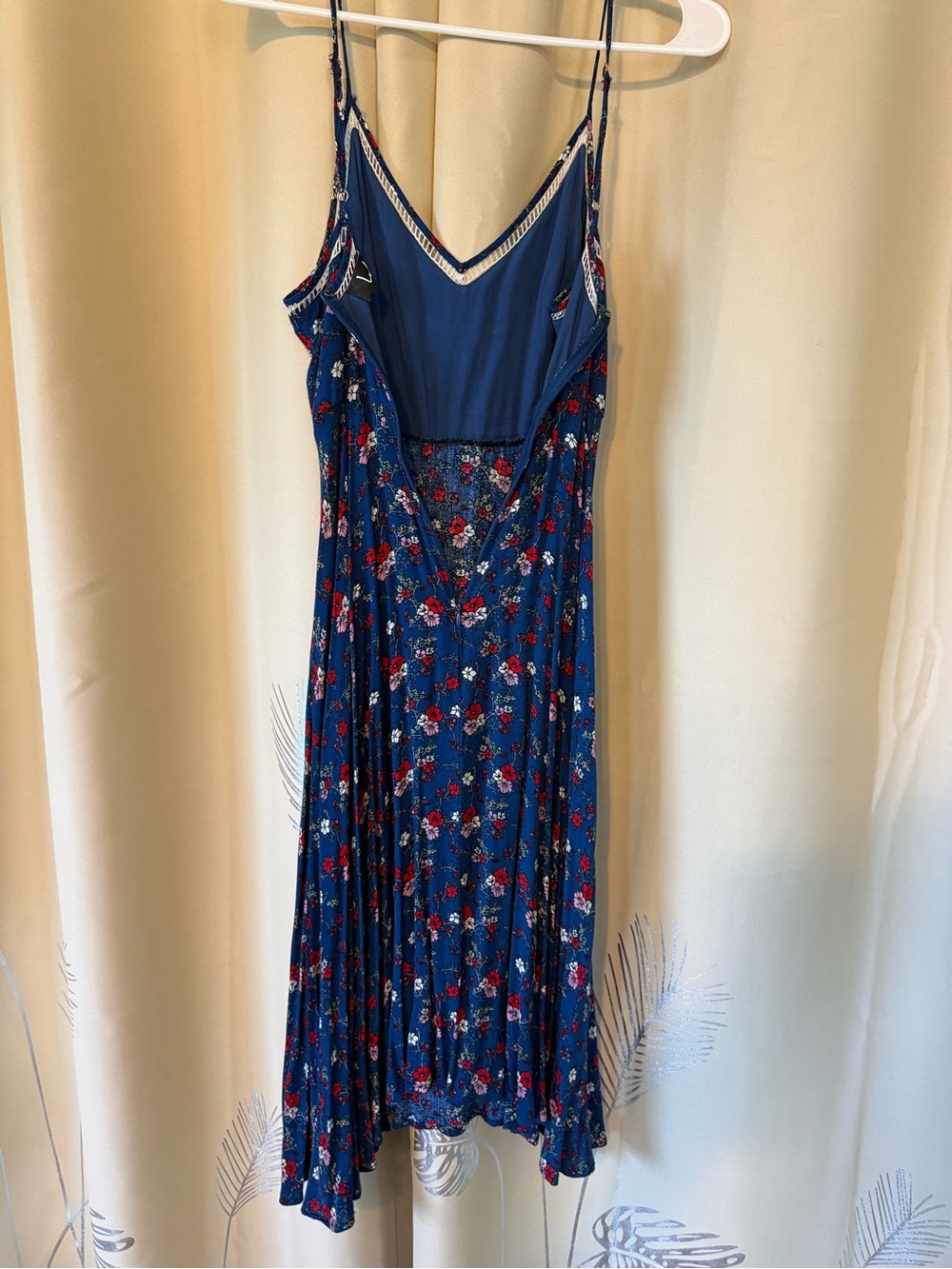 Lulu's Blue Floral Slip Midi Dress with Delicate Floral Accents - Picture 9 of 12